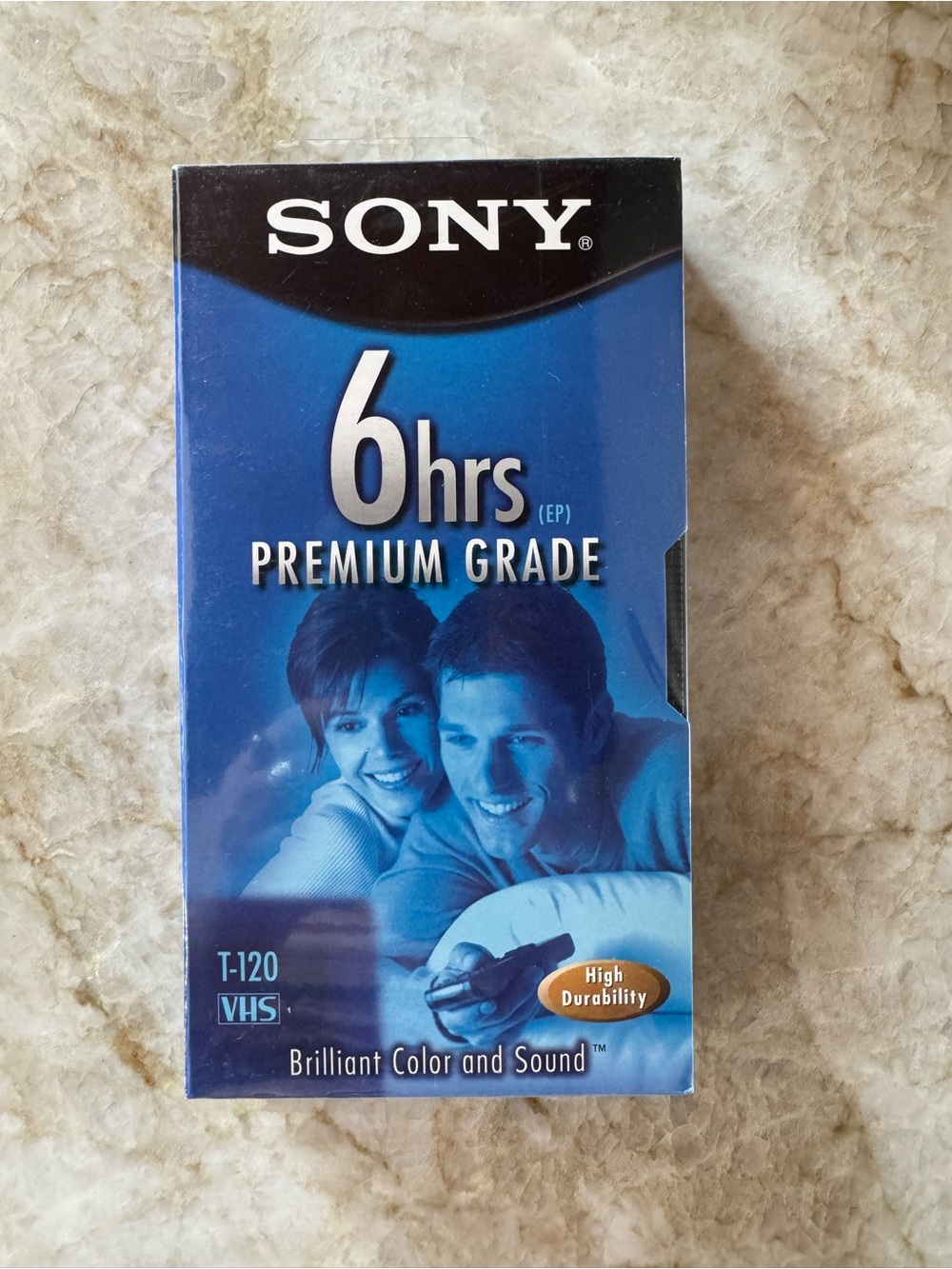 Sony T-120VL VHS Tape Pack – Blue with Silver and Black Accents
